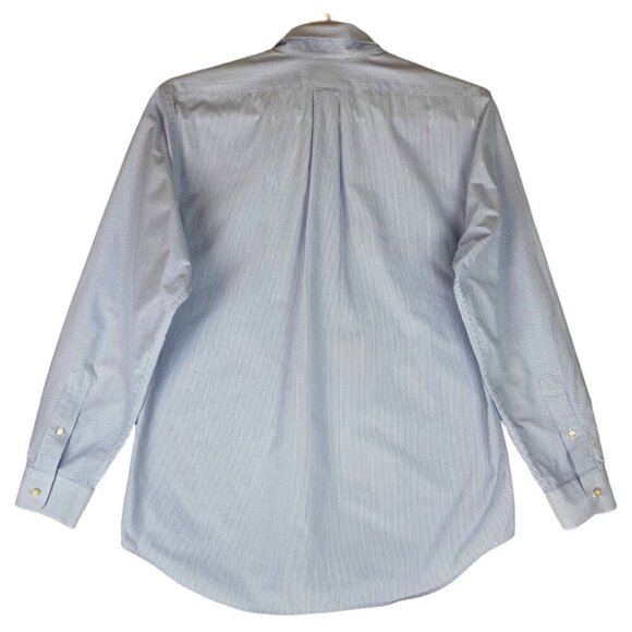 Vineyard Vines Slim Fit Whale Shirt Large Blue White Stripe Cotton Button Down - Picture 3 of 7